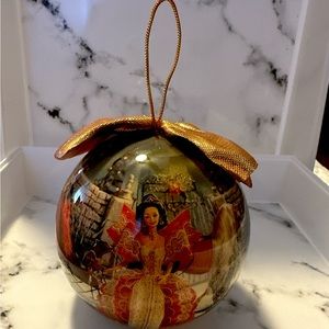 1997 Matrix Barbie Mattel Christmas Decoupage Ornament 4 inches Round